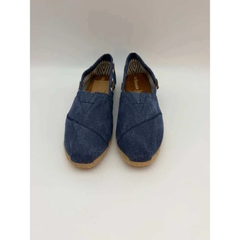Slip-On Canvas Espadrille Shoes Lightweight Flat Women - Blue - Size 39‎ US 8.5